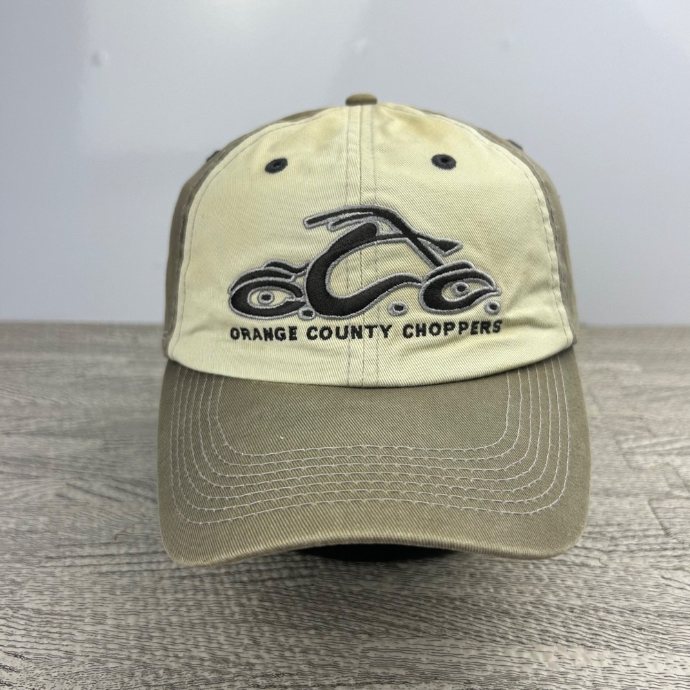 Vintage Orange County Choppers Hat Cap Strap Back Adjustable White Biker Adult